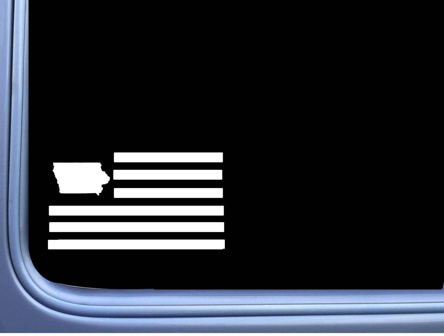 Iowa American Flag M230 8 inch Sticker state Decal