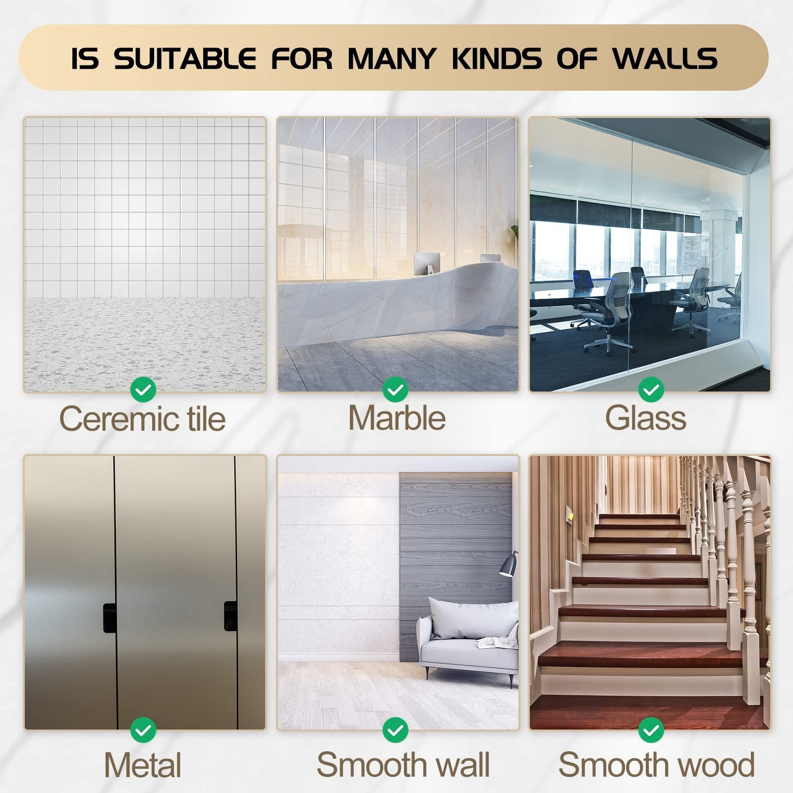15Pcs Mirror Border Stickers Removable Wall Decals Kitchen Bedroom Bathroom Deco