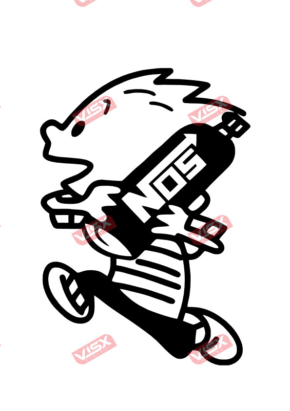 Nos Guy Calvin Hobbes Comic Sticker Decal Vinyl Car Laptop Window Bumper Funny
