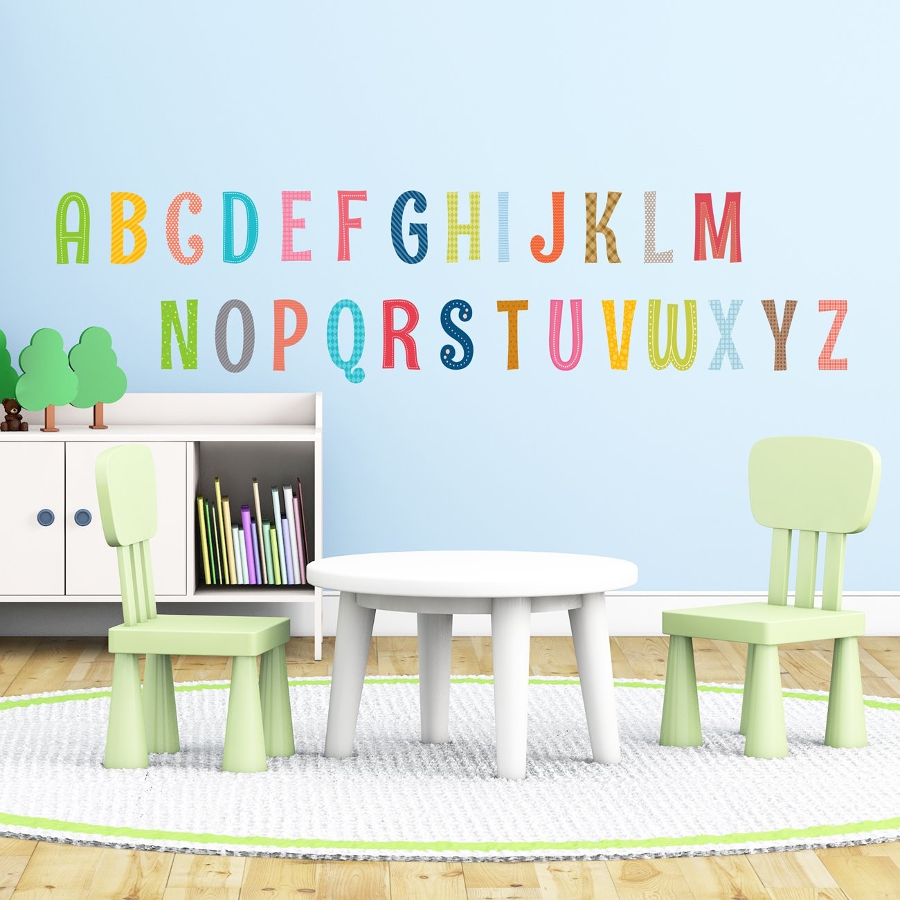 DS8-1701A Uppercase Alphabet ABC Letter Wall Stickers Wall Decals Peel and St…