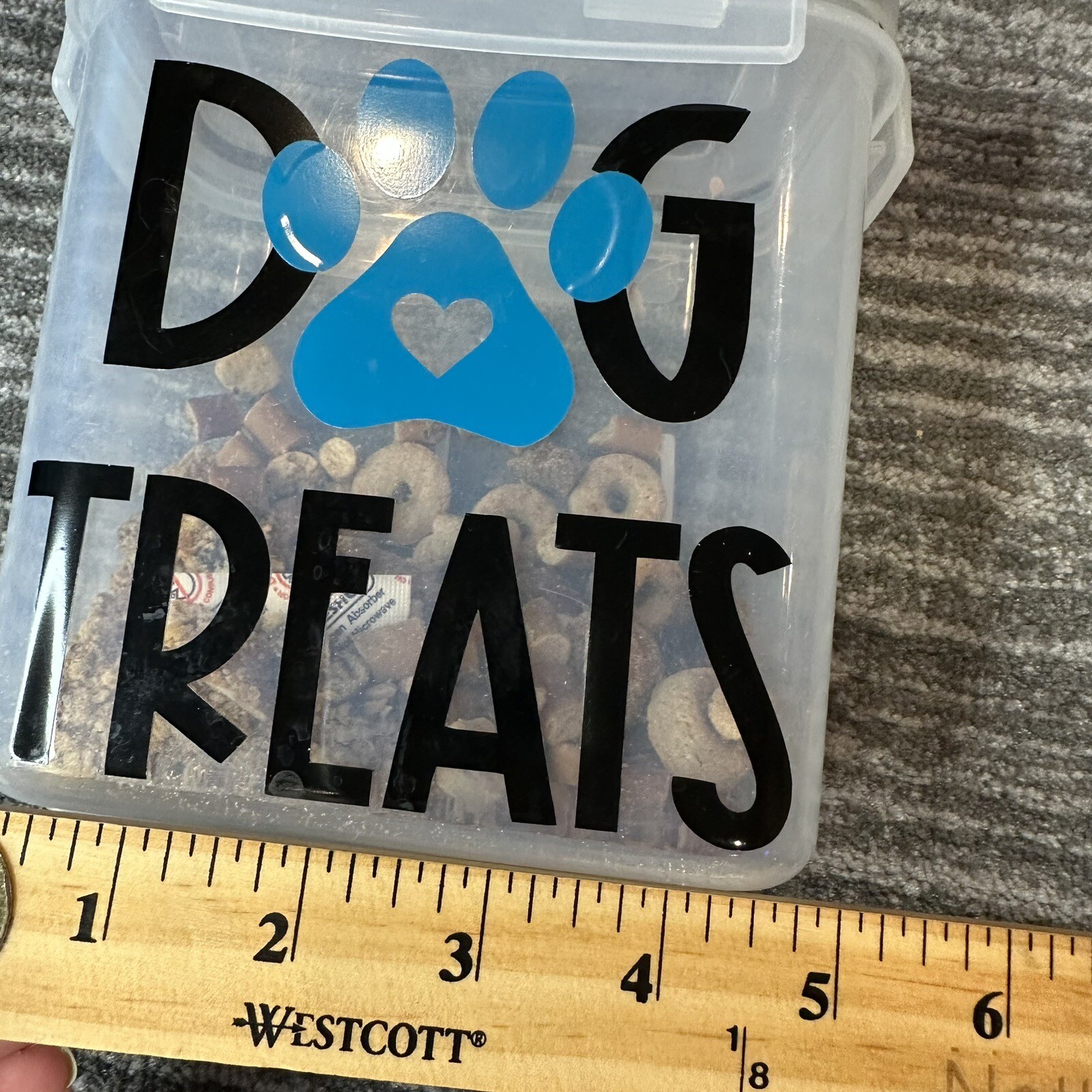 Pet Organization Labels Vinyl Stickers Dog Treats With Paw Heart Container Decal