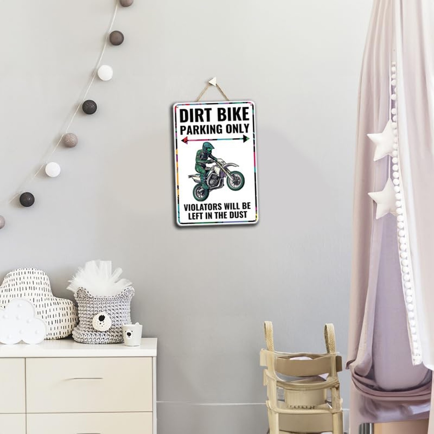 Dirt Bike Accessories Dirt Bike Sign Decor for Boy's Room Mancave Decor Dirtb…