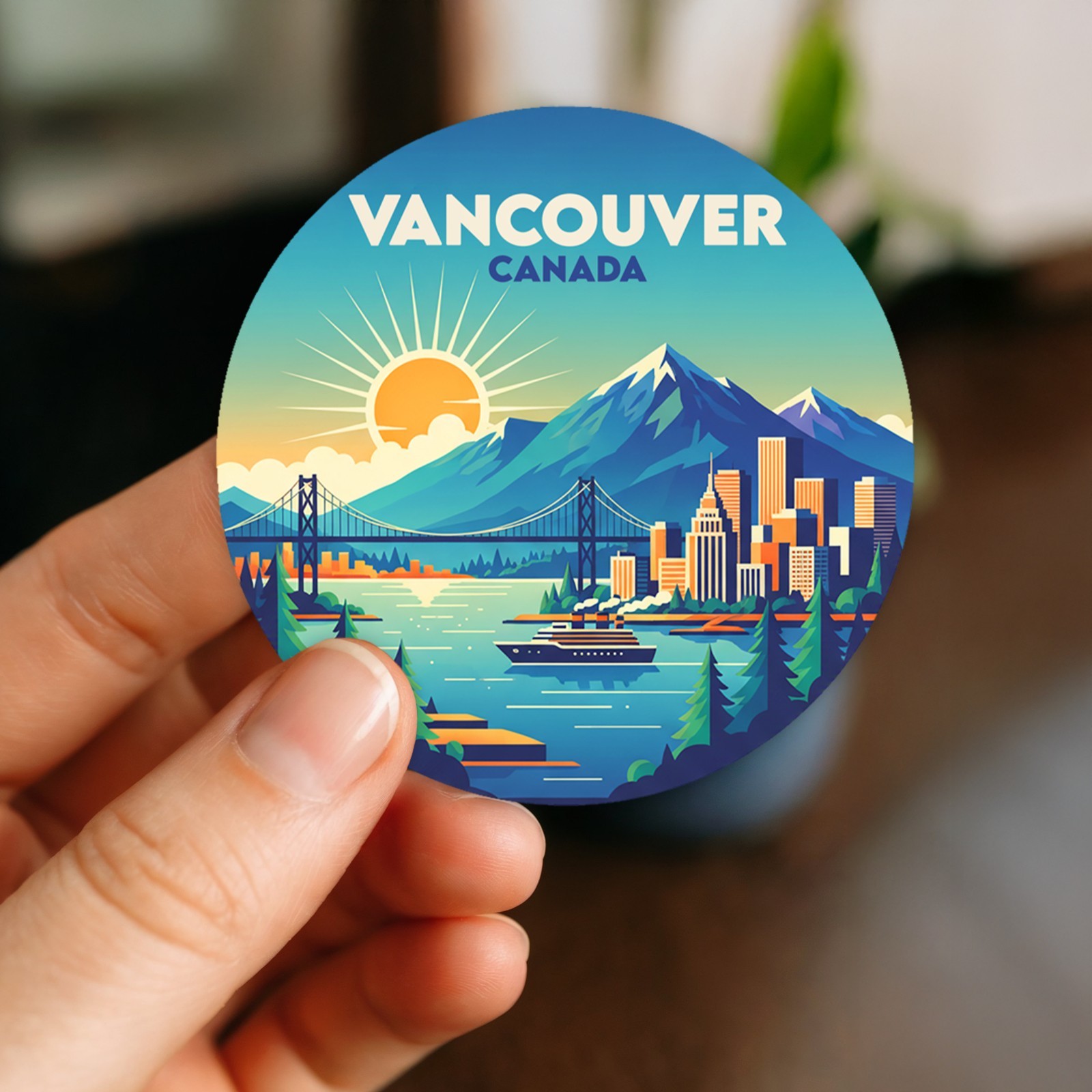 Vancouver Canada Vintage Travel Sticker Die Cut Waterproof Vinyl Laptop Decal