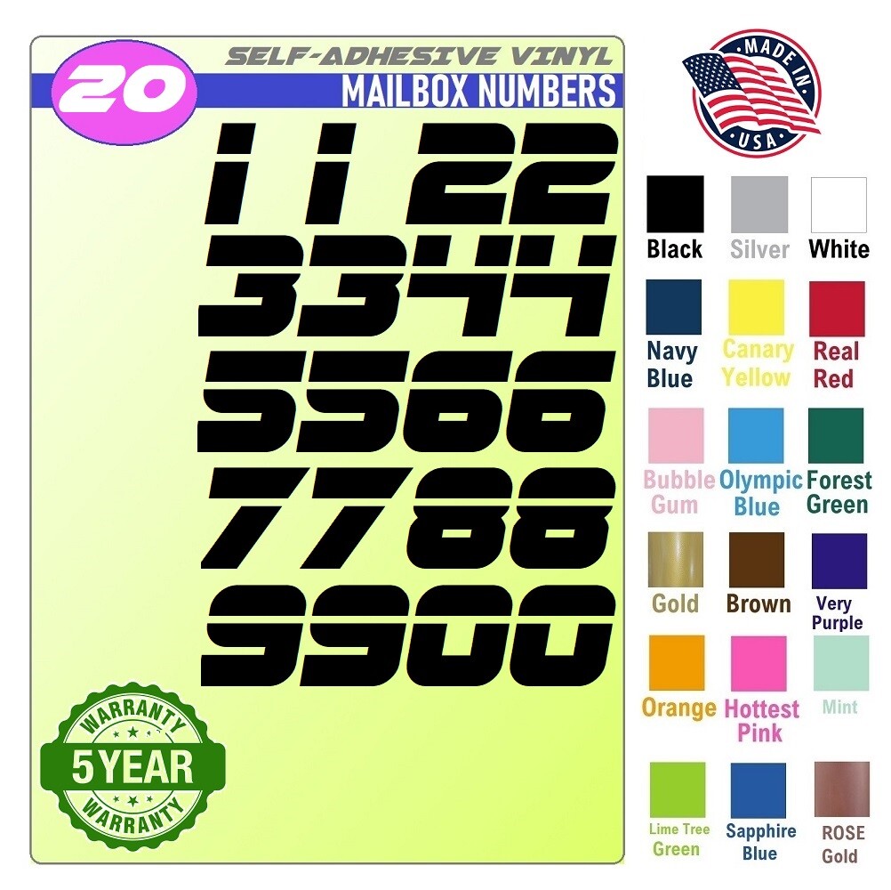 20 Mailbox,Car, Doors, Toolbox,Lockers,Window, Decal BOLD NUMBERS – SF SPORTS