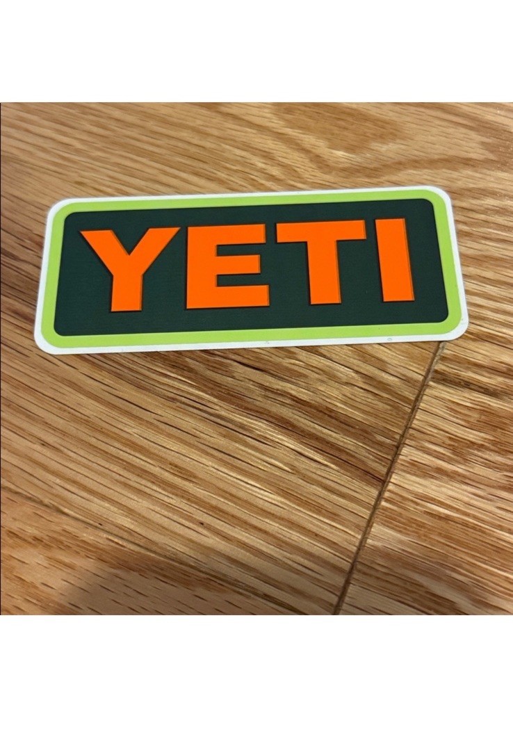 YETI Logo Stickers Lot of 5 Multicolor Rectangle Decals for Adults
