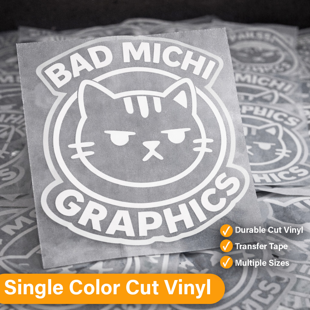 Made-to-Order Single Color Vinyl Transfer Decal w/ Transfer Tape – BULK