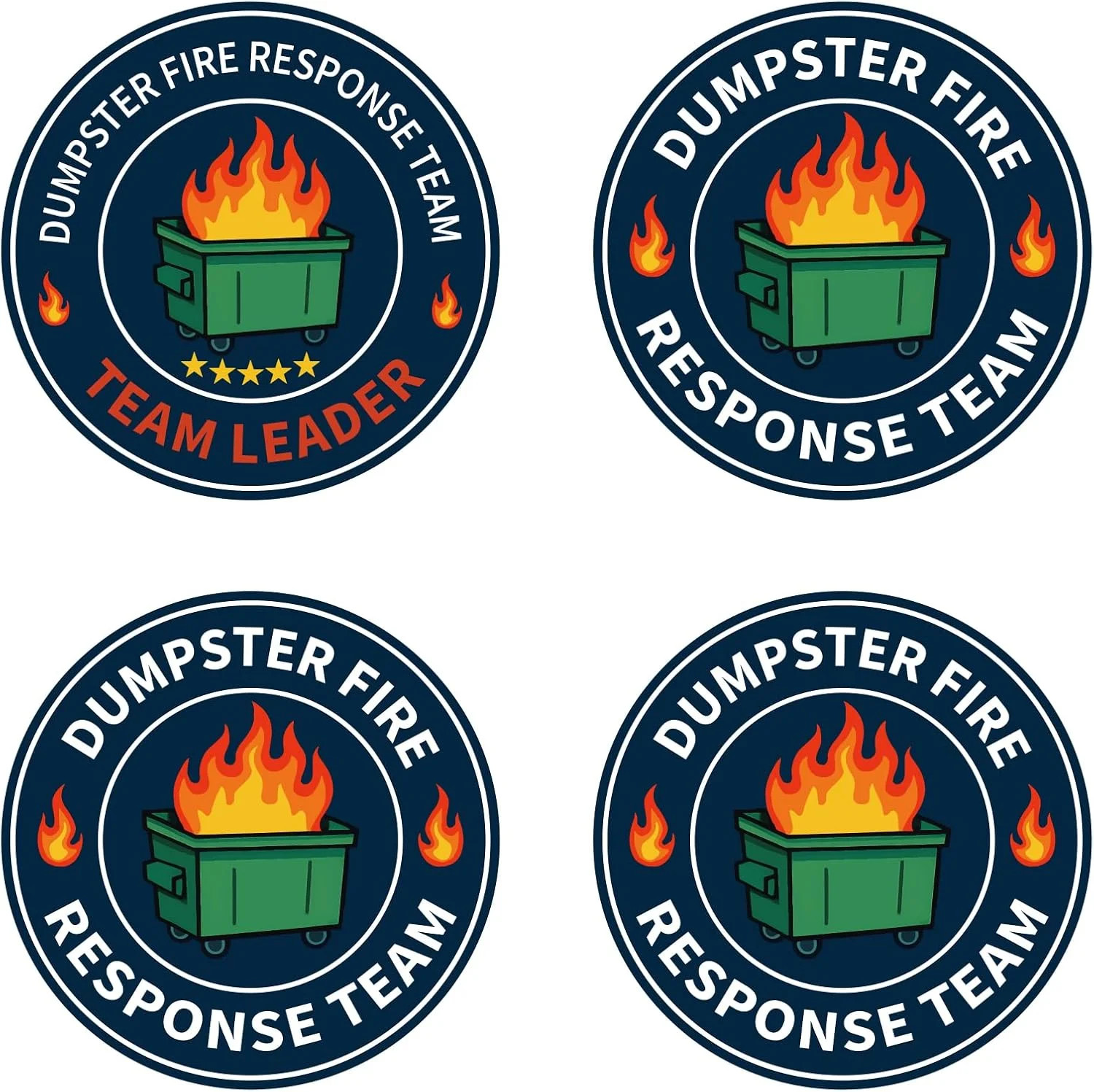 24 Pack Dumpster Fire Response Team Stickers Waterproof Durable Vinyl Decals for