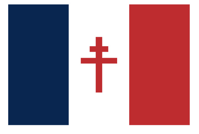 Cross Croix Lorraine Vinyl Sticker Decal Flag French Resistance Free France