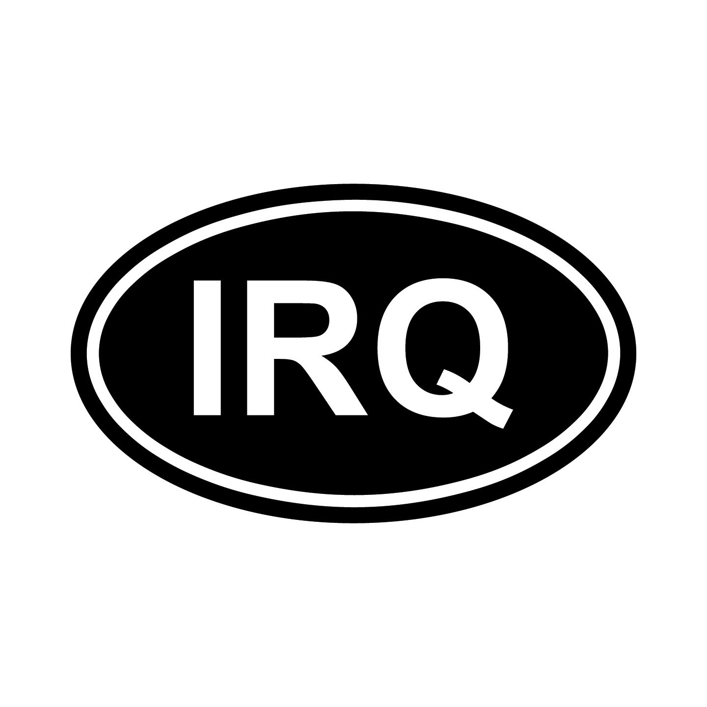 Iraq IRQ Oval Country Code Vinyl Decal Sticker for Car Window Laptop & Gifts