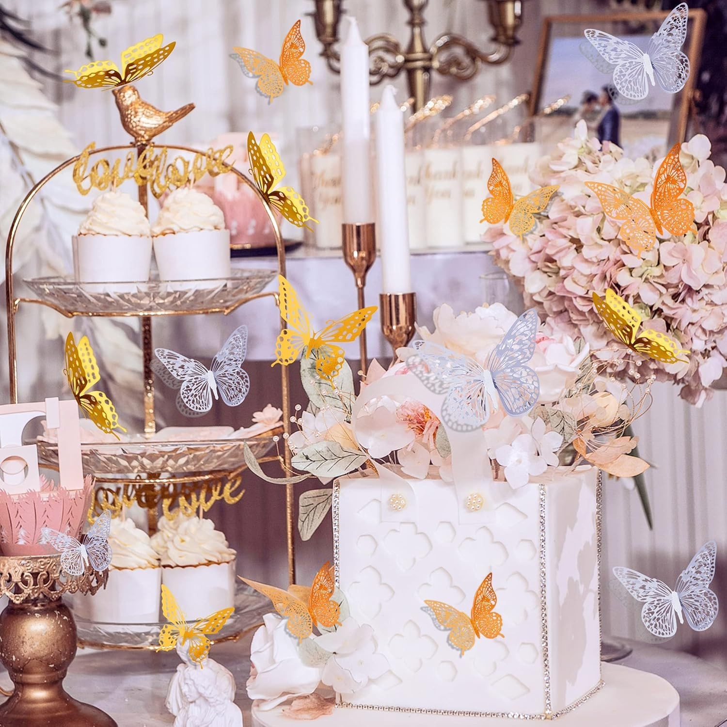 72 Pcs 3D Butterfly Wall Decor – Gold, Silver & Rose Gold – Removable Stickers