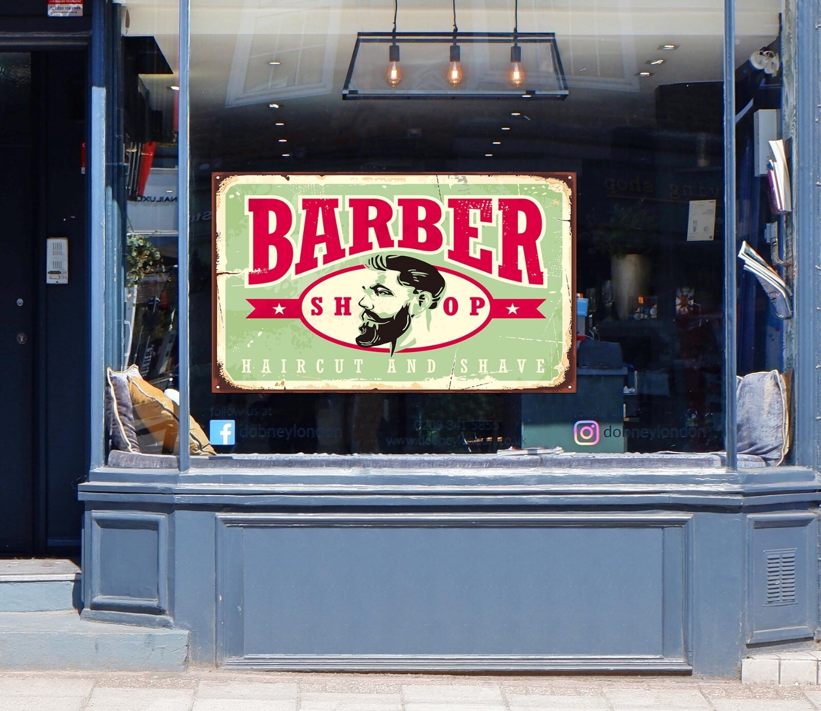 3D Man Hair Cut A476 Barber Shop Window Stickers Vinyl Wallpaper Wall Murals Amy