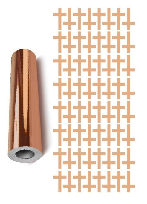 Cross Stickers Chrome Rose Gold 1" Religious Envelope Seals Church DC31