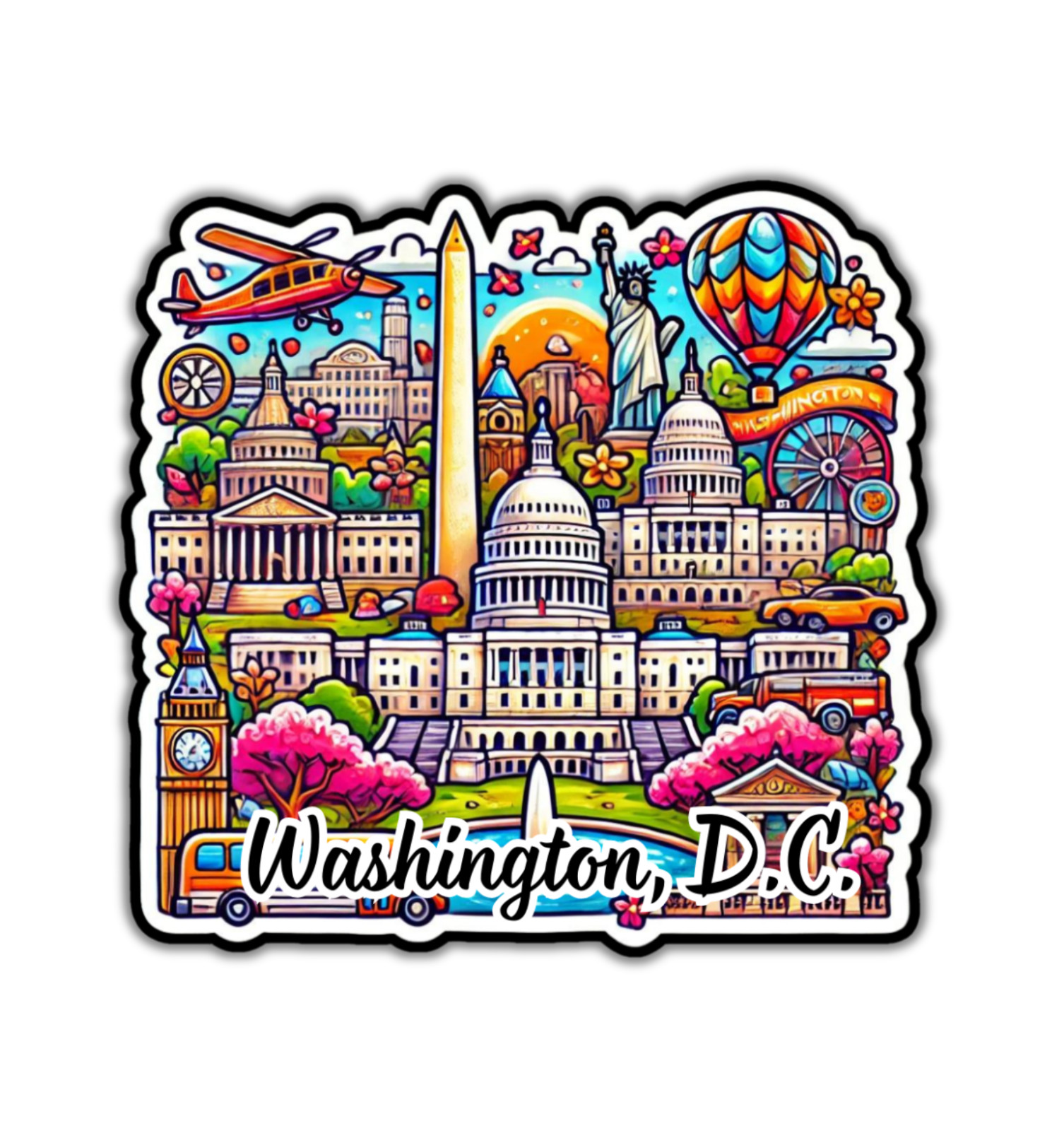 Washington DC Fridge Magnet or Laptop Sticker