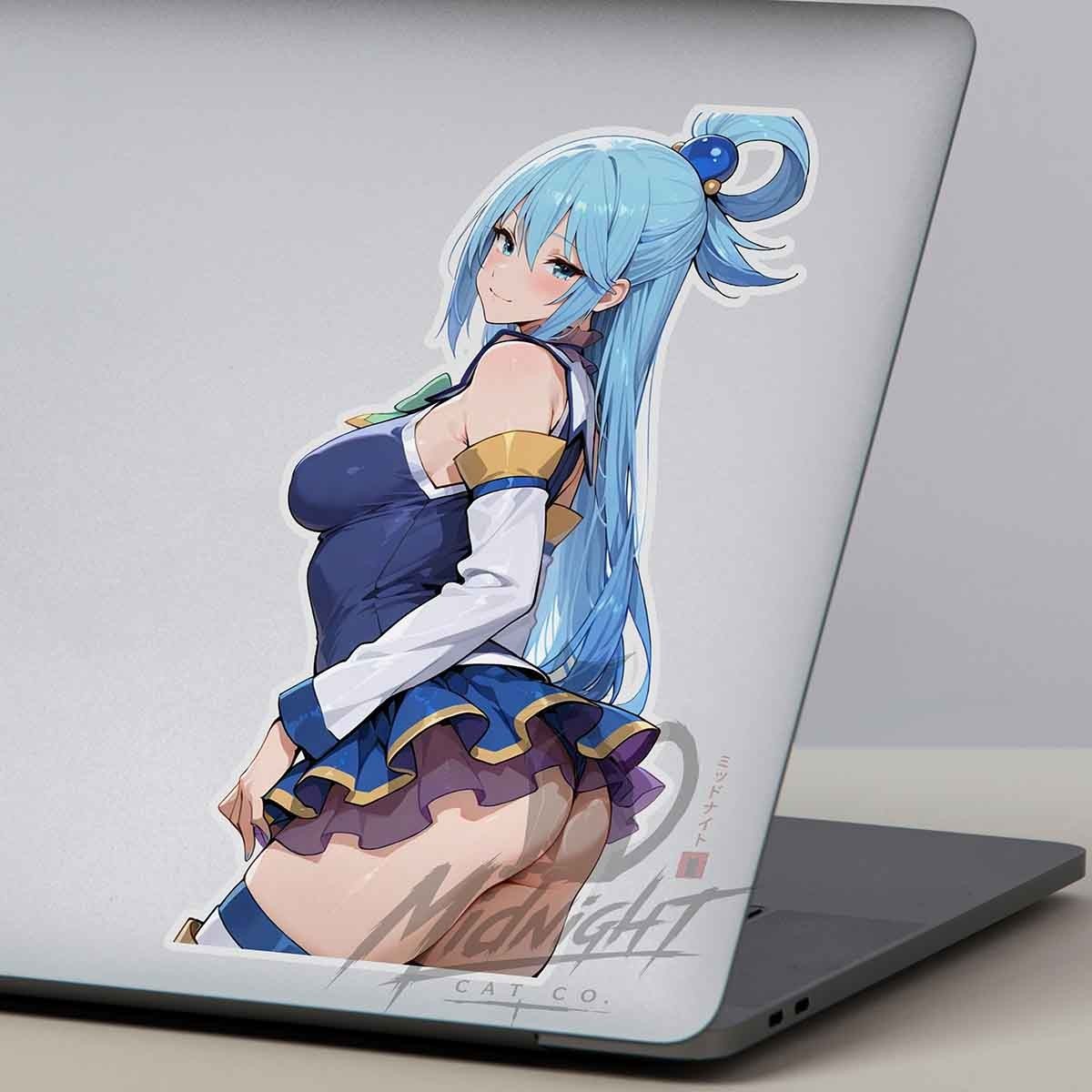 Aqua Waifu 6" Sticker Anime Manga Laptop Skateboard Car Tool box