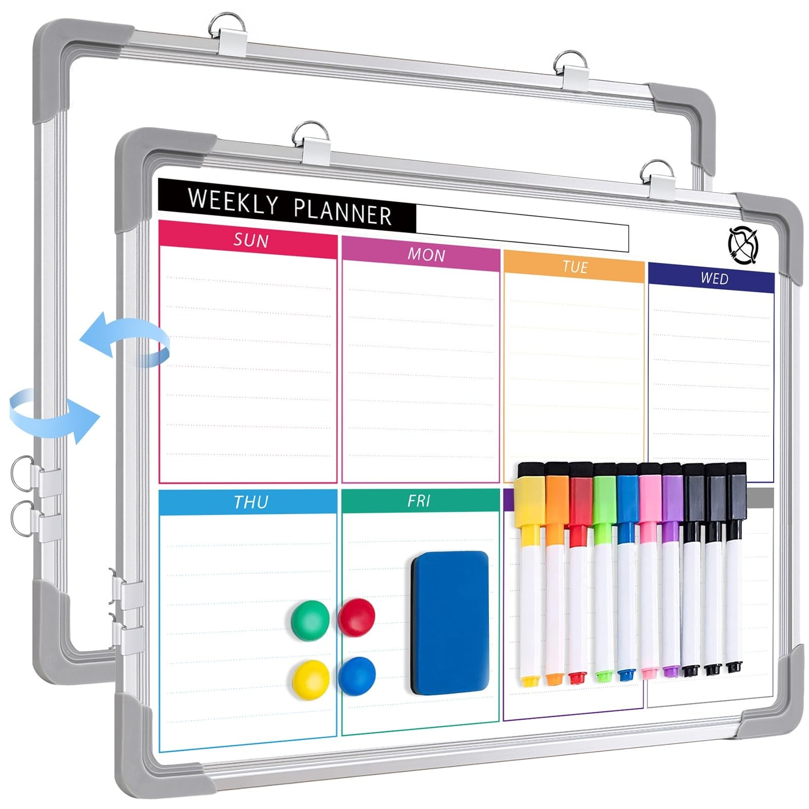 ARCOBIS Monthly Calendar Whiteboard 36" x 24" and Weekly Dry Erase Board for …