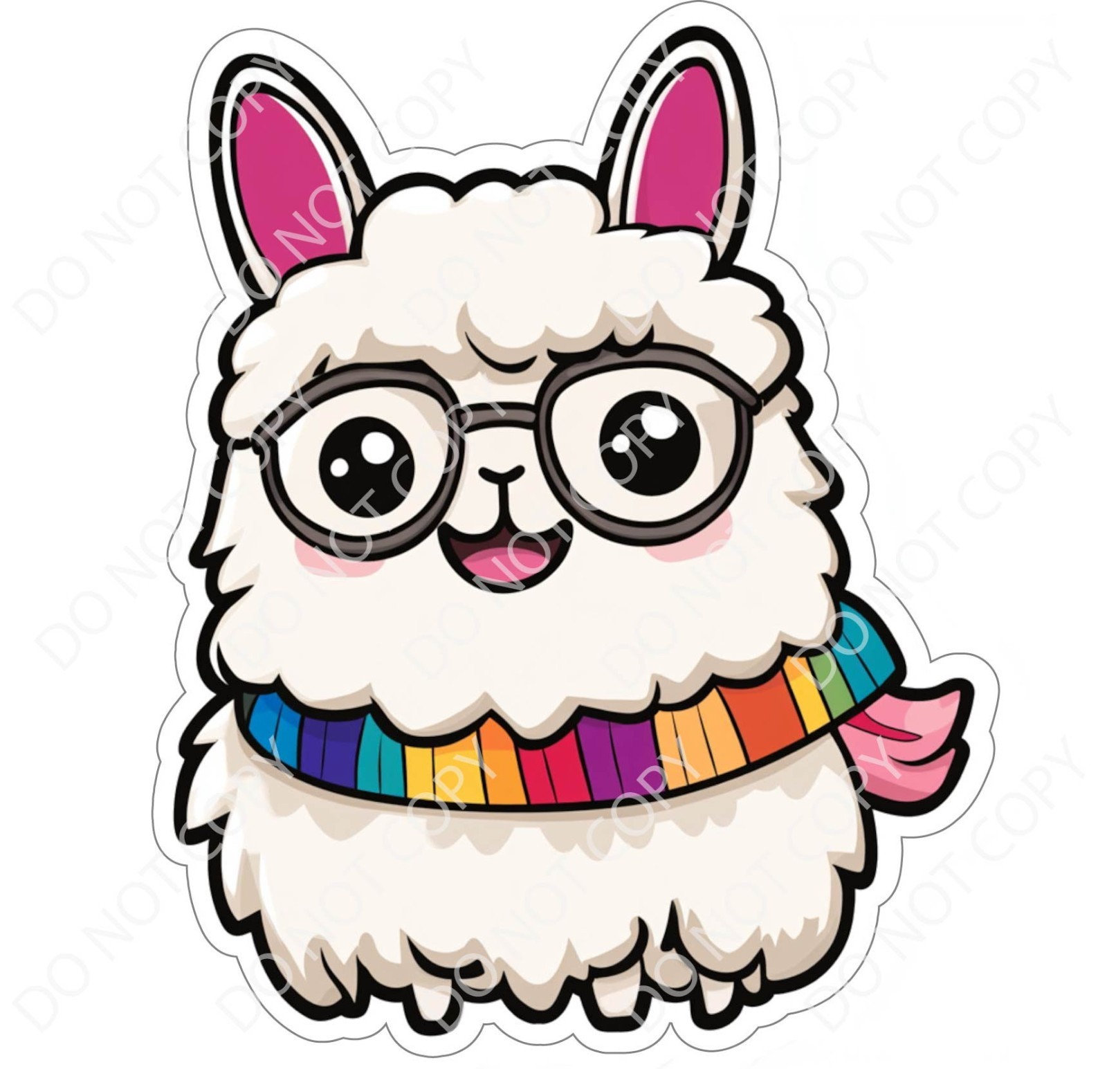 Laminated Vinyl Decal Die Cut Waterproof Sticker – Llama