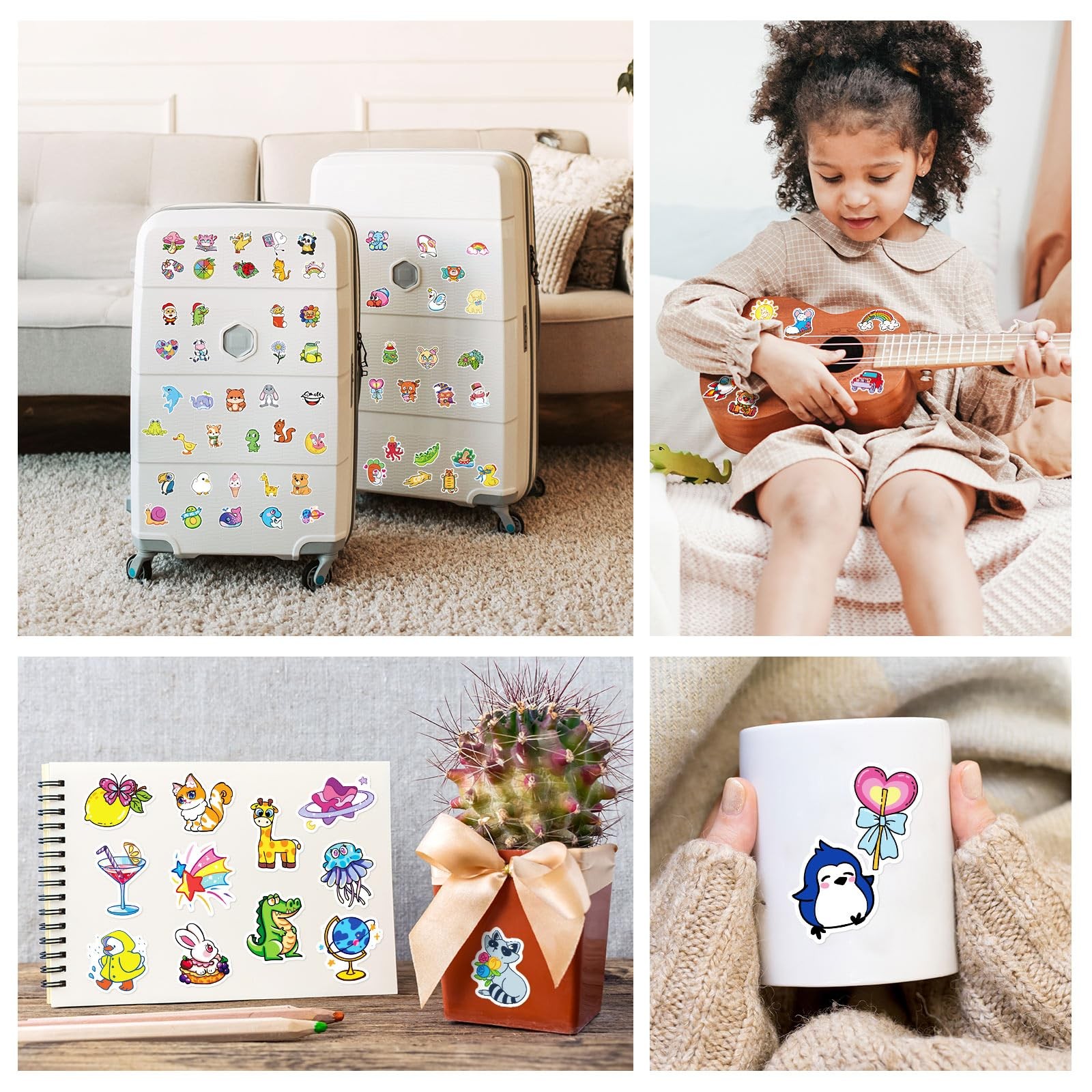 600Pcs Stickers for Kids, Water Bottle Vinyl Waterproof Scrapbook Cute Bulk Pack