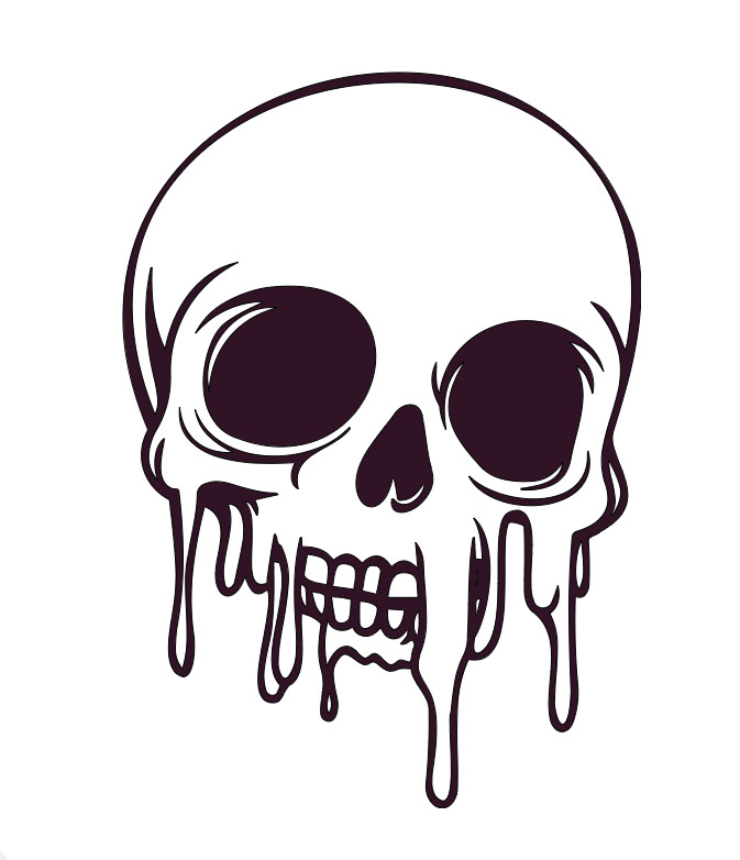 Melting Skull Vinyl Decal Sticker Car Truck Window Laptop Halloween Horror Evil