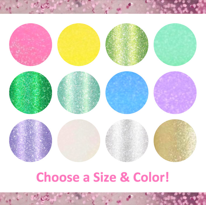 Glitter Circle Stickers! – 1/4 to 3 inch – Choose a Size and Color!