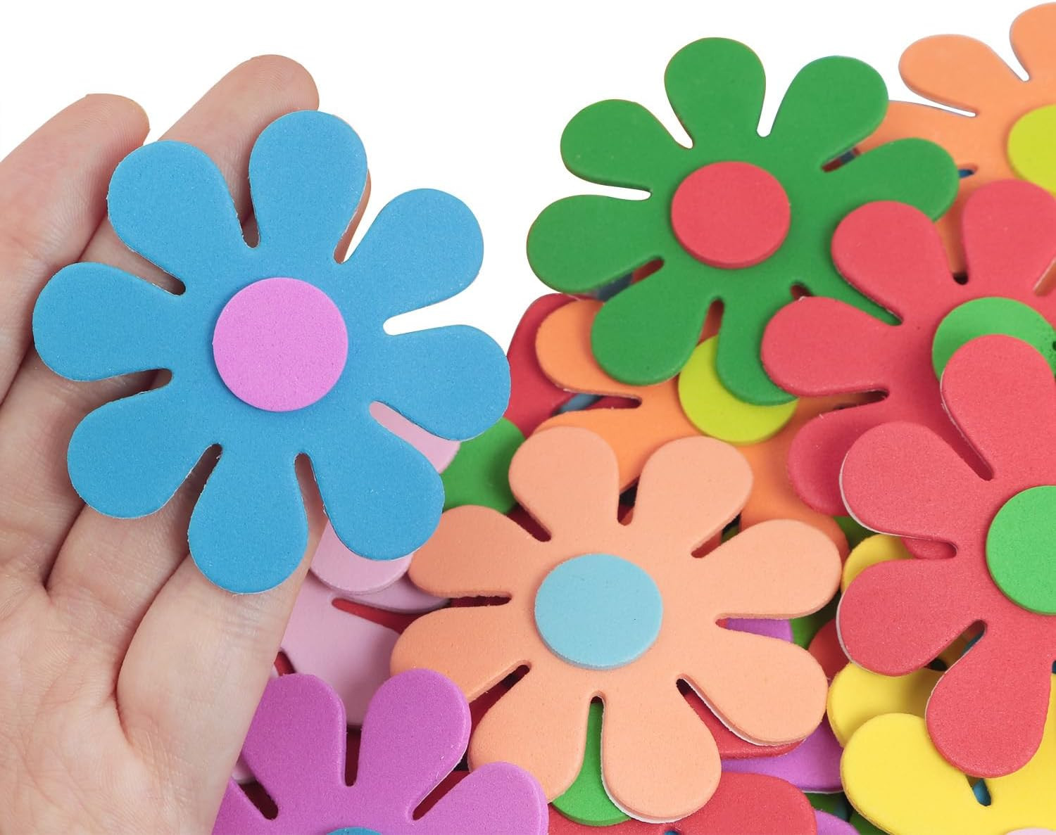 100PCS Foam Flower Stickers – Wall Stickers, Small Flower Sticker Foam Crafts fo