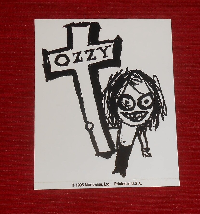 Ozzy Osbourne 1995 Sticker 6×5 RARE cross
