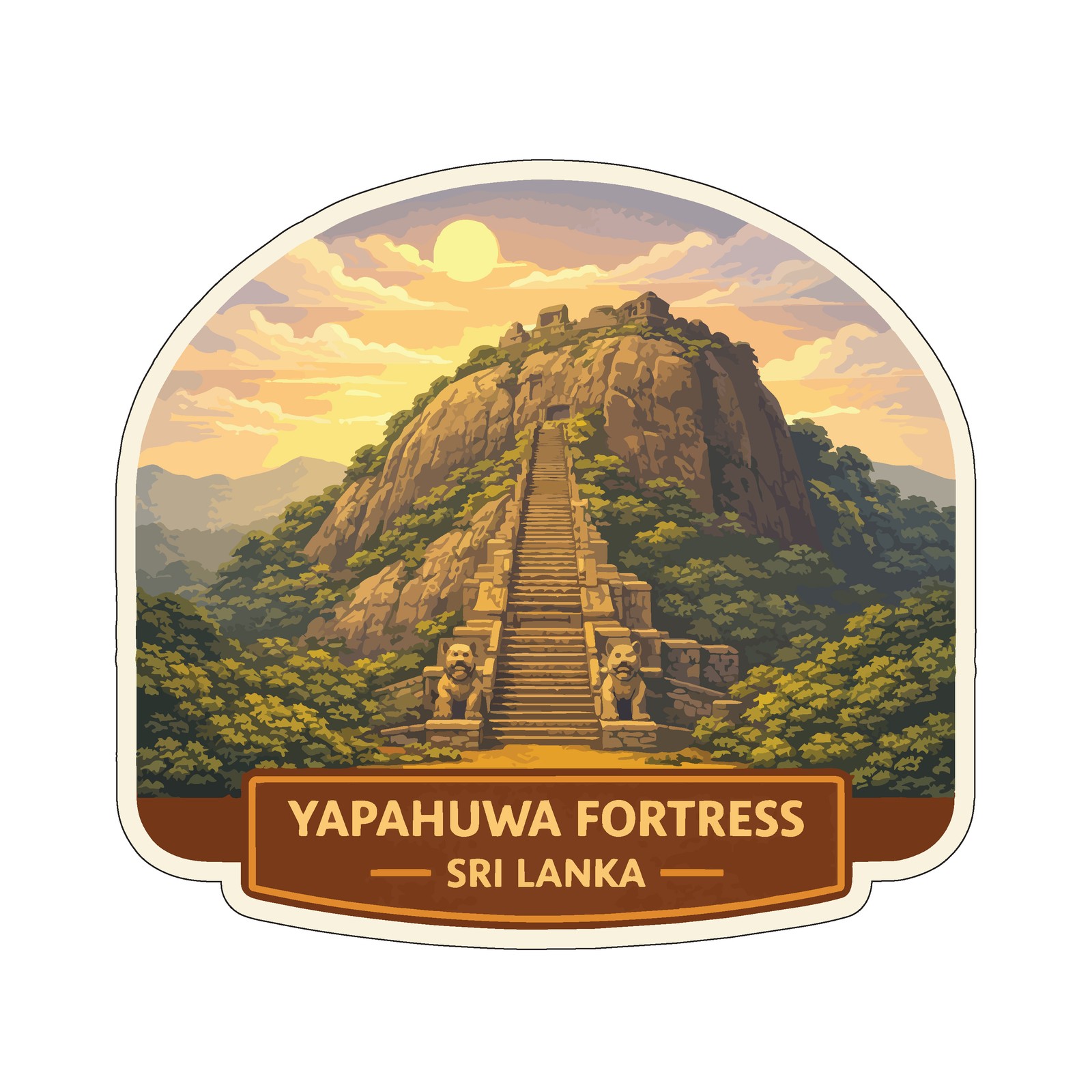 Yapahuwa Fortress Sri Lanka Sticker Decal Vinyl Die-Cut World Heritage Sites