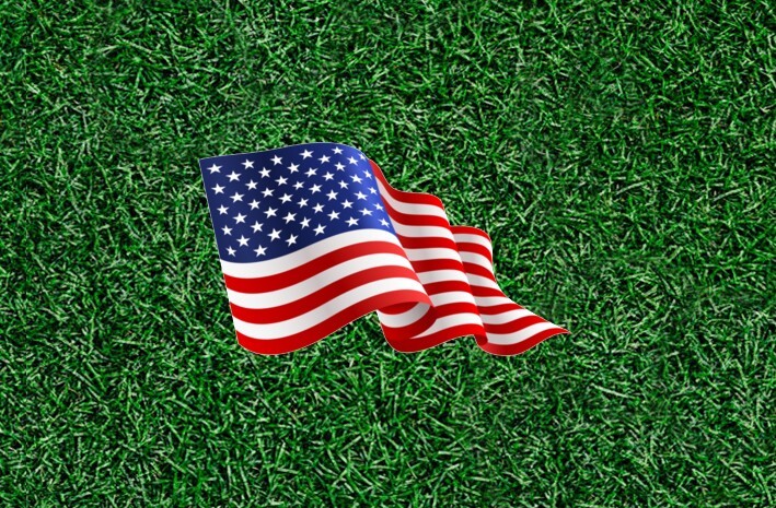United States Flag blowing in the wind vinyl sticker decal – many sizes