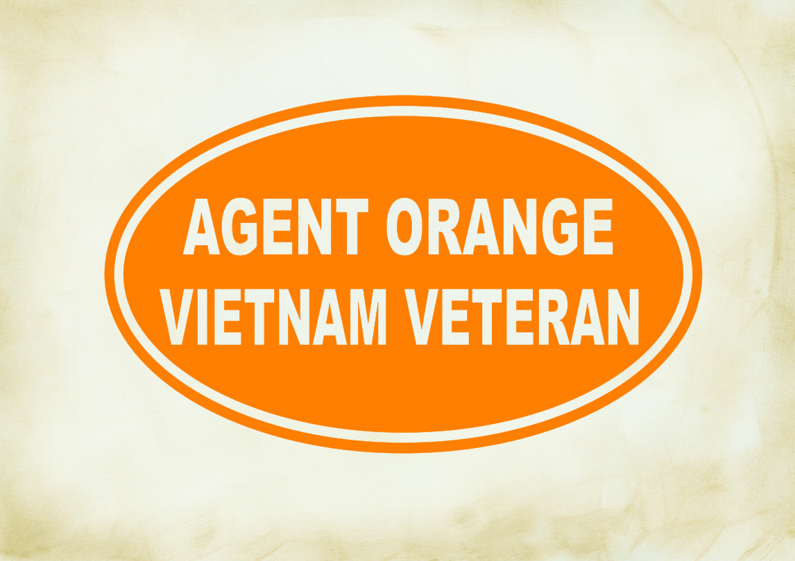 AGENT ORANGE VIETNAM VETERAN VINYL DECAL/STICKER EURO OVAL