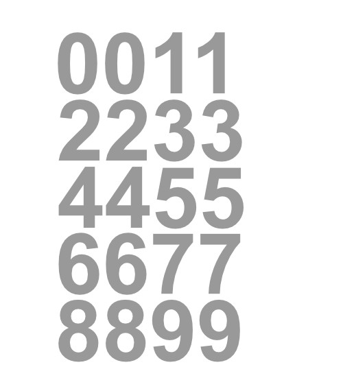 1.5" Inch Premium Mailbox Number Vinyl Decal Sticker Sheet (Silver)