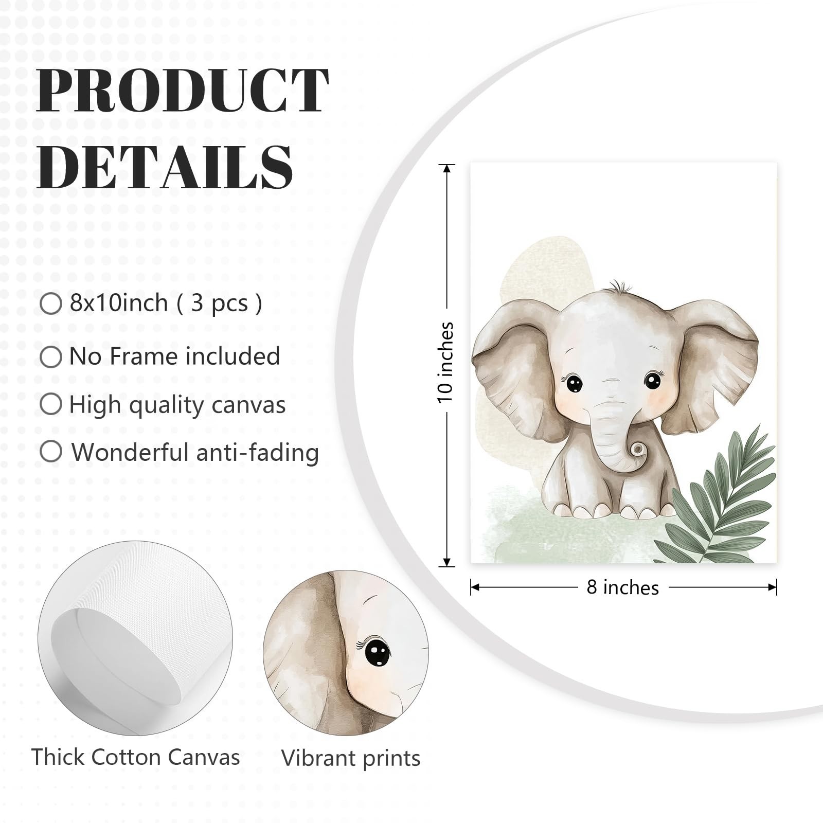 Lhoiplme Nursery Animal Wall Art Decor Baby Boy Kids Room Pictures Safari Jun…