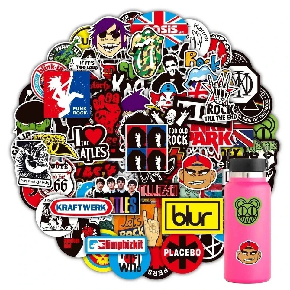 100PCS Rock Band Stickers Lot Punk Music Heavy Metal Bands Sticker Decal