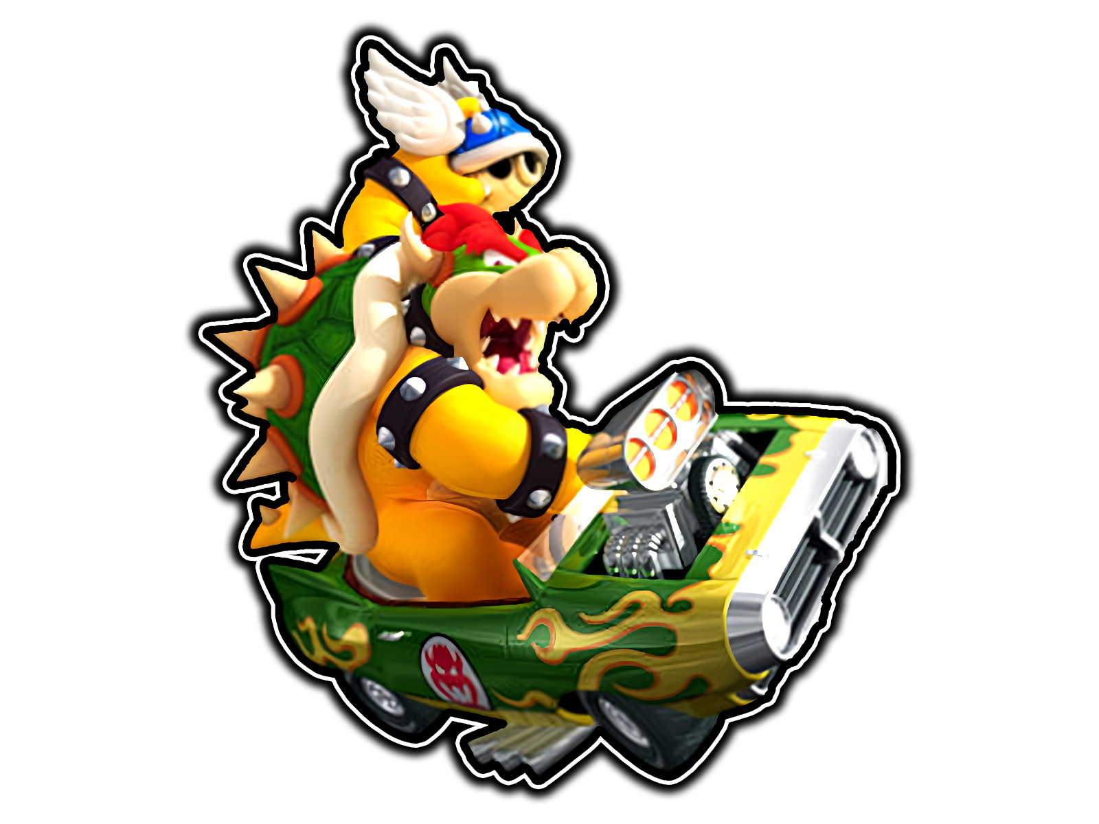 Bowzer Mario Kart Blue Shell Waterproof Vinyl Sticker Decal Die-Cut