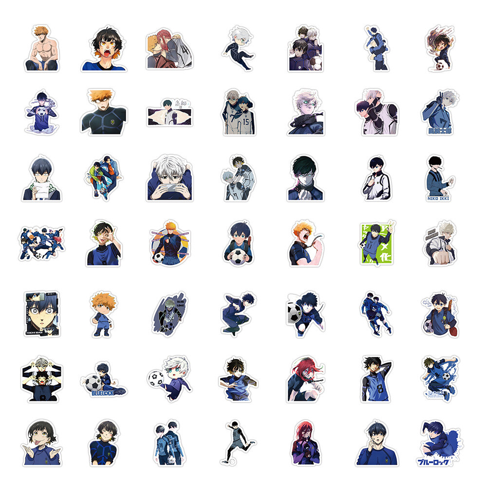 100Pcs Blue Lock Anime Sticker for Adults Teens Girls Scrapbooking Water Bottles