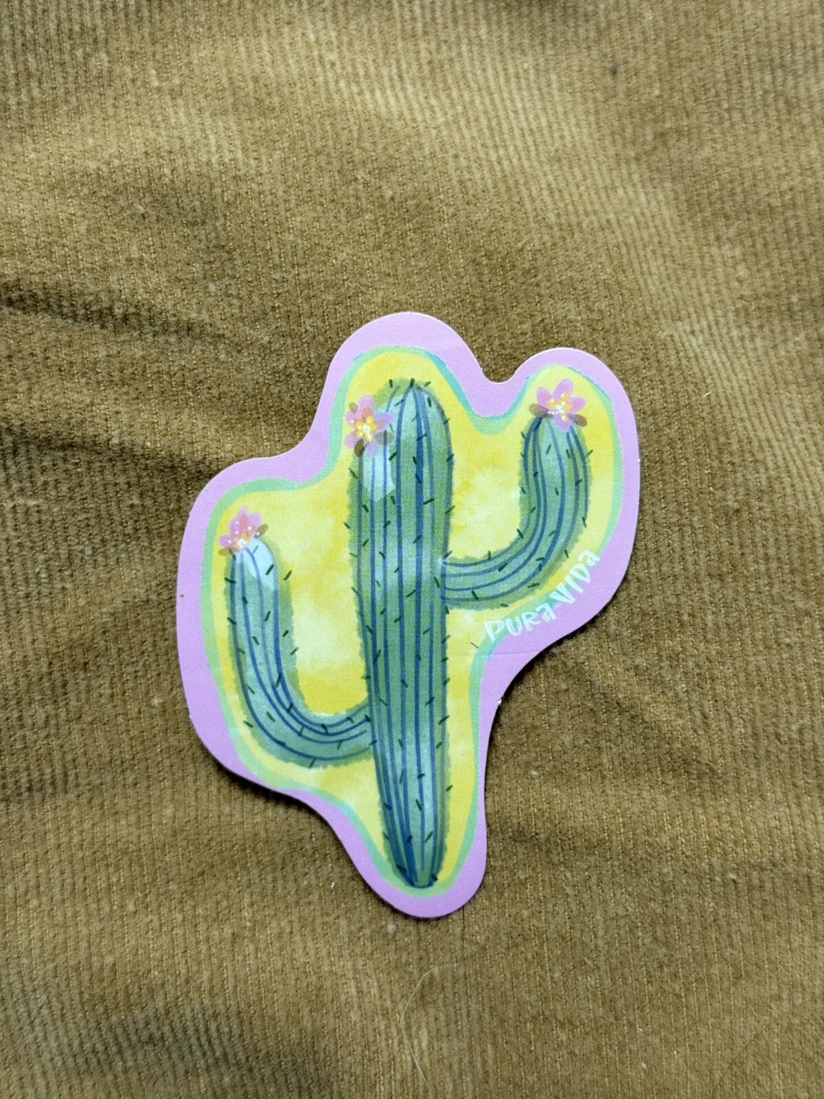 Pura Vida Cactus Sticker