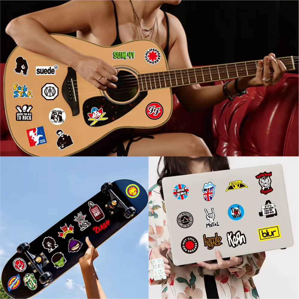 100PCS Rock Band Stickers Lot Punk Music Heavy Metal Bands Sticker Decal