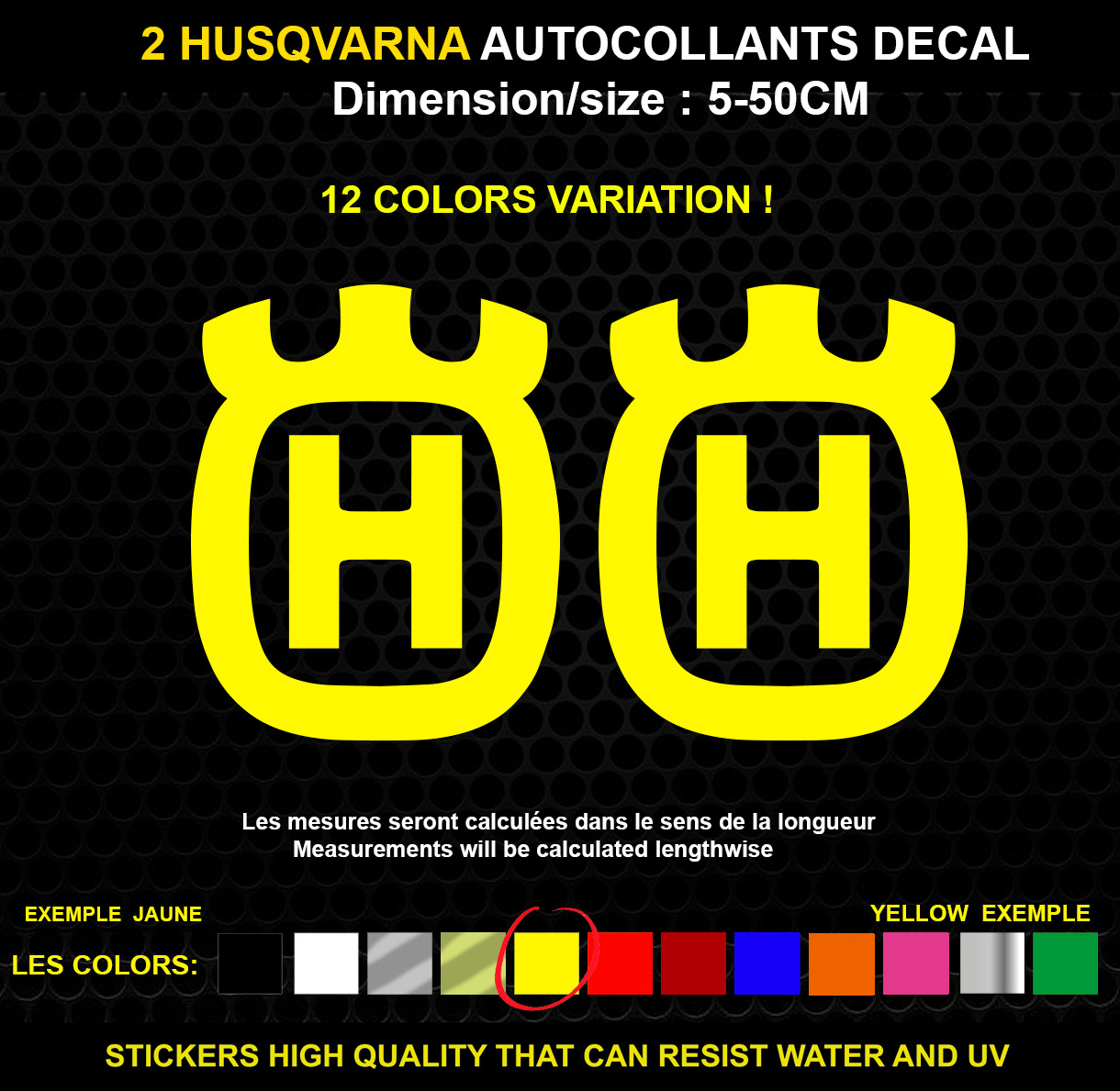 2 HUSQVARNA sticker Genuine decal sticker WATERPROOF STICKERS
