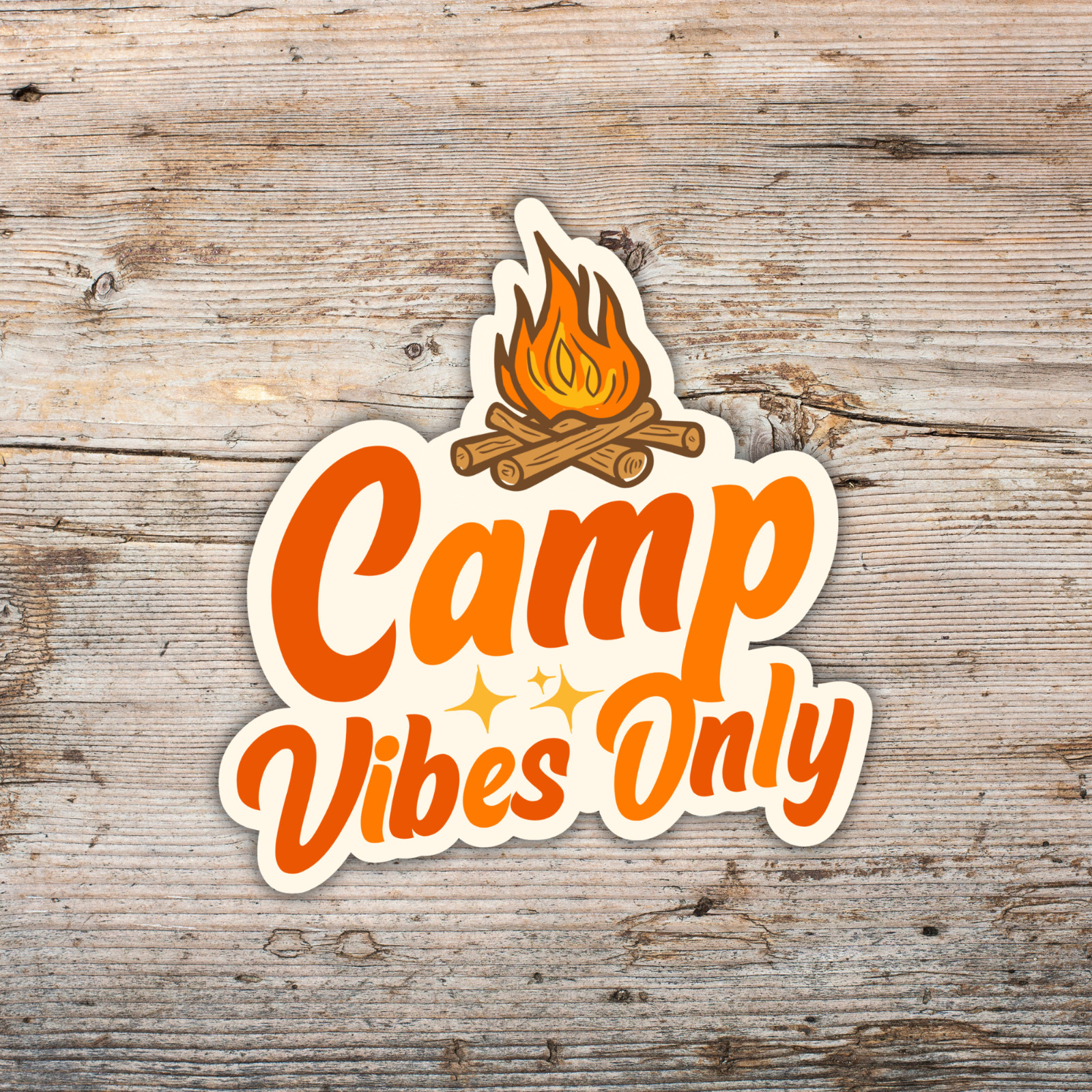 Camp Vibes Only Sticker Camping Campfire Outdoor Adventure Decal