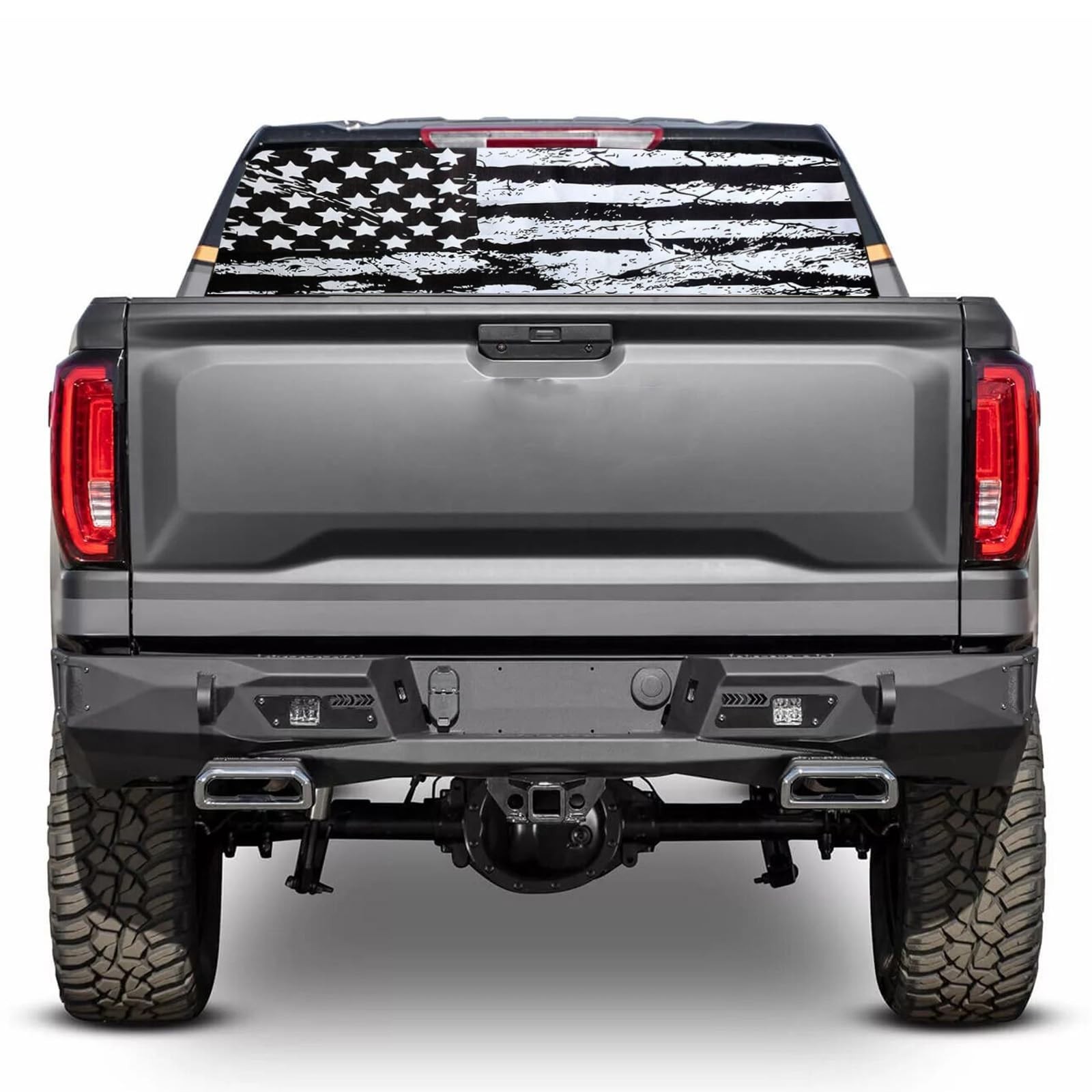 Rear Window Decals for Trucks – 65×22 in Back Window American Flag Decals Fit…