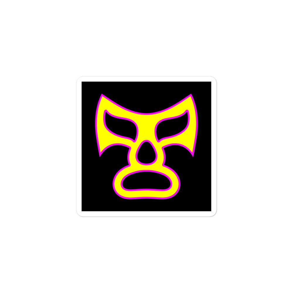 Black Novelty Vinyl Sticker Luchador Mask Mexican Wrestler Mexico Lucha Libre