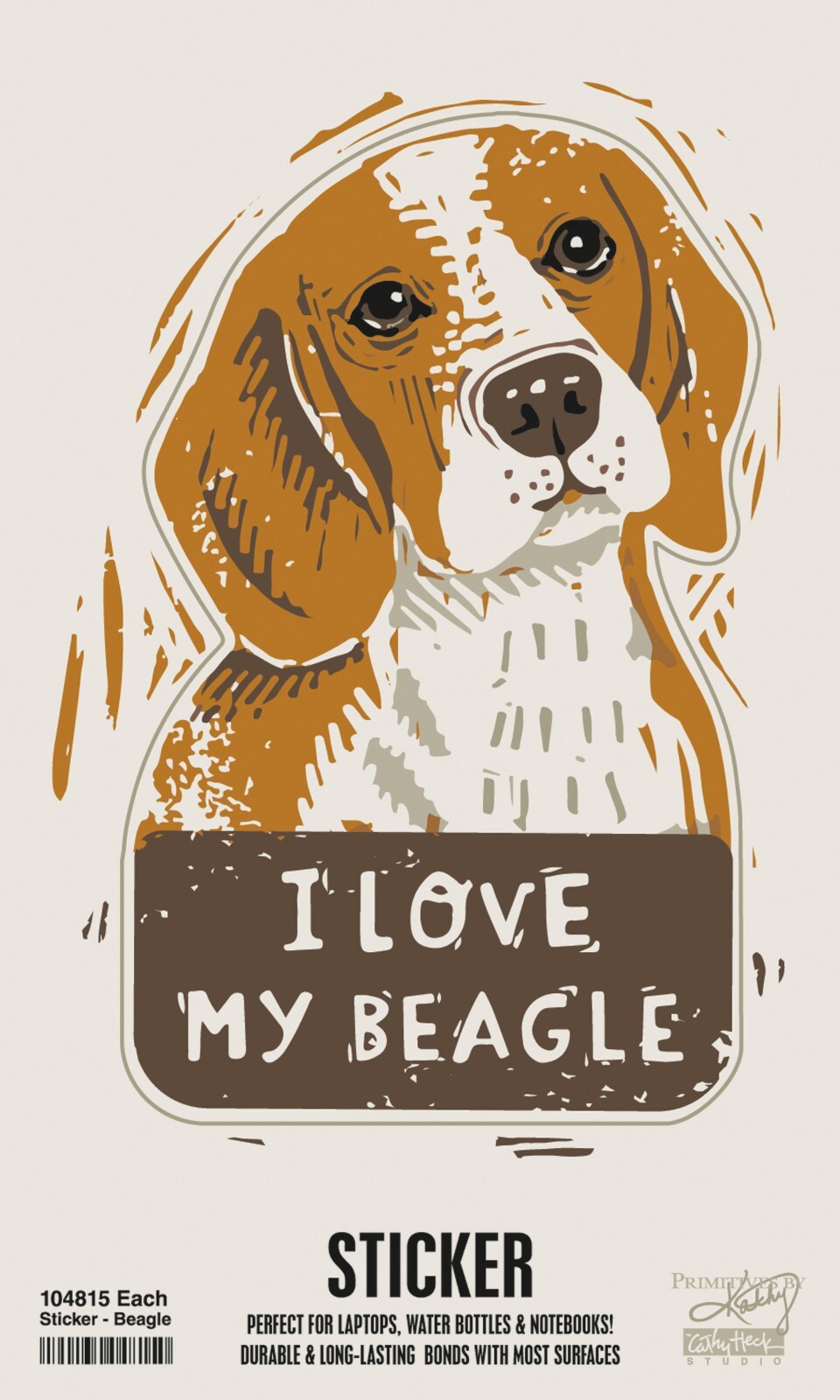 Decorative Sticker | Dog Lover | I Love My Beagle | 2.25 In x 3.75 In | NEW