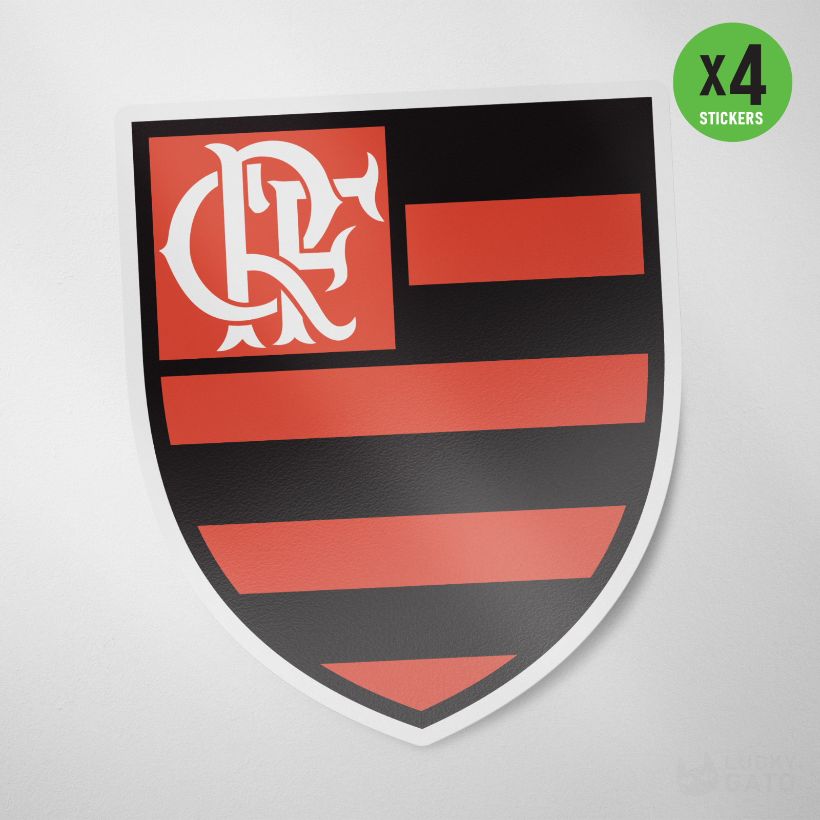 (4 Pack) Flamengo Brasil Vinyl Sticker Decal Calcomania Adesivo Rubro Negro