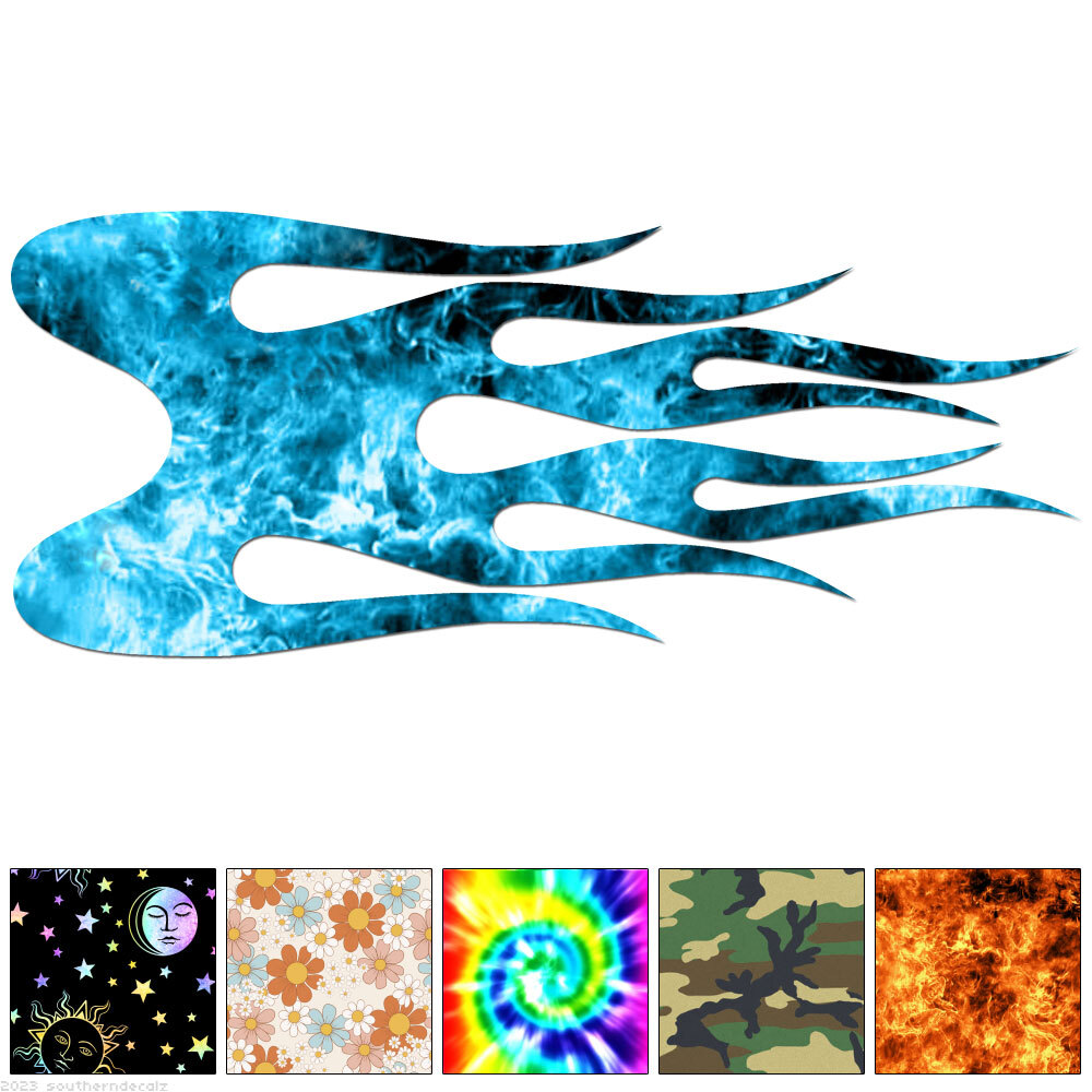 Fire Flames – Decal Sticker – Multiple Patterns & Sizes – ebn7250