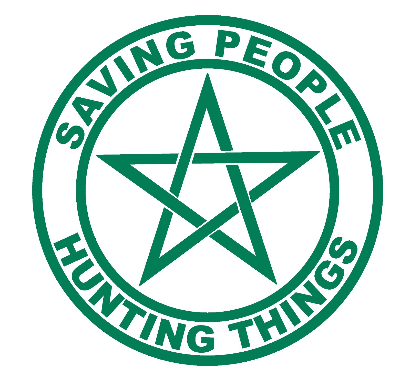 Saving People Hunting Things Supernatural Vinyl Decal with pentacle, free ship