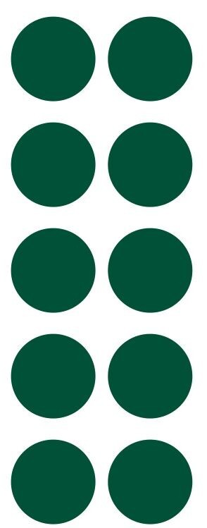 1.5" Dark Green Round Label Dots Stickers Color Coding Inventory 1.5 Inch Dot