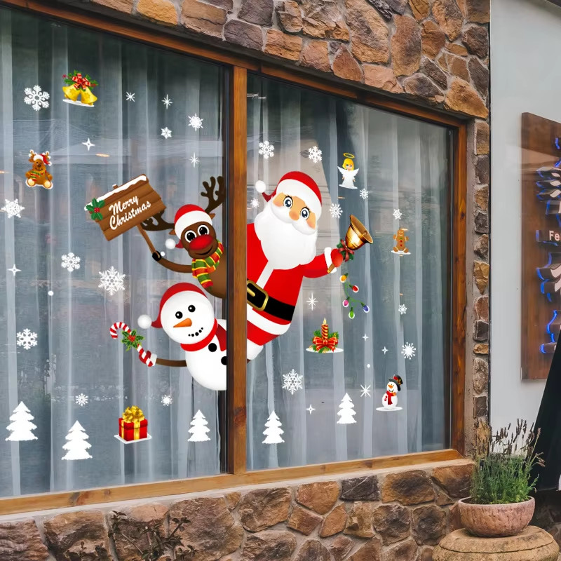 Christmas Window Stickers Christmas Wall Sticker Kids Room Wall Decals Merry Chr