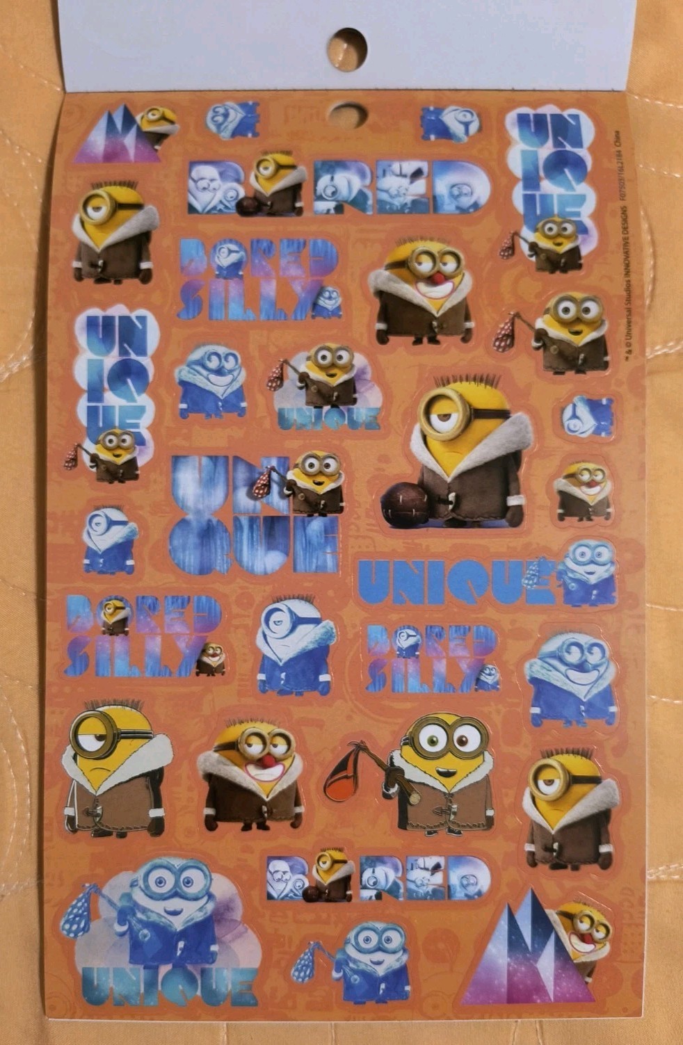 MINIONS Sticker Book Mutli-Colored (OVER 100 Stickers) 4 Sheets NEW! Free Ship!