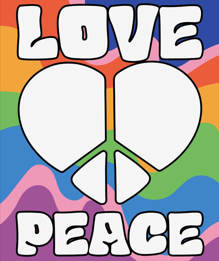 Love Peace Colorful Sticker Decal