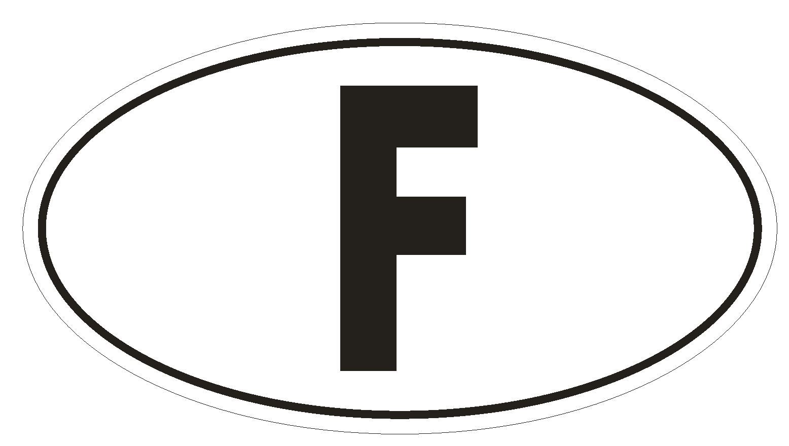 F France Country Code Oval Bumper Sticker or Helmet Sticker D954 Paris