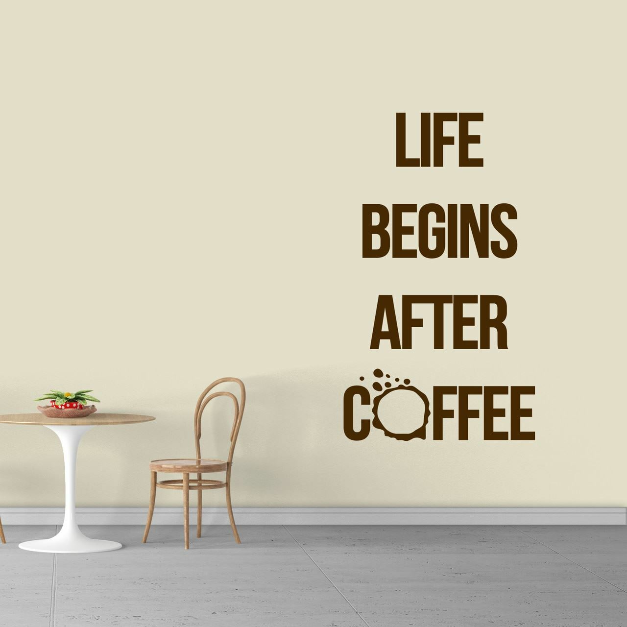 Life Begins After Coffee Wall Decal – Food, Drink, Dining Room, Kitchen, Sticker