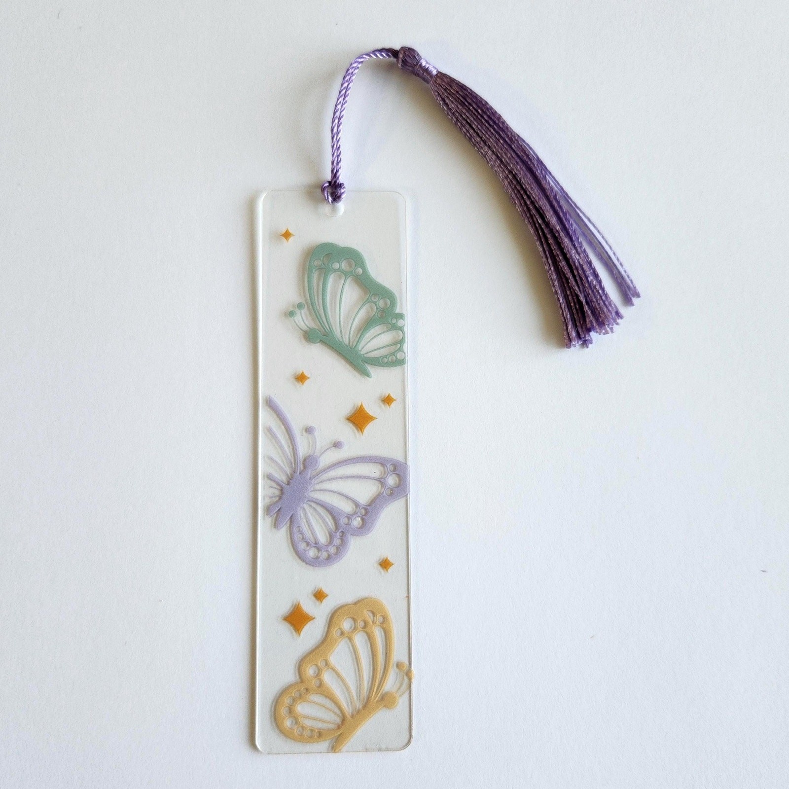 Butterfly Daisy Flower Bookmark Clear Acrylic Cute Coquette Bookish Gift For Her